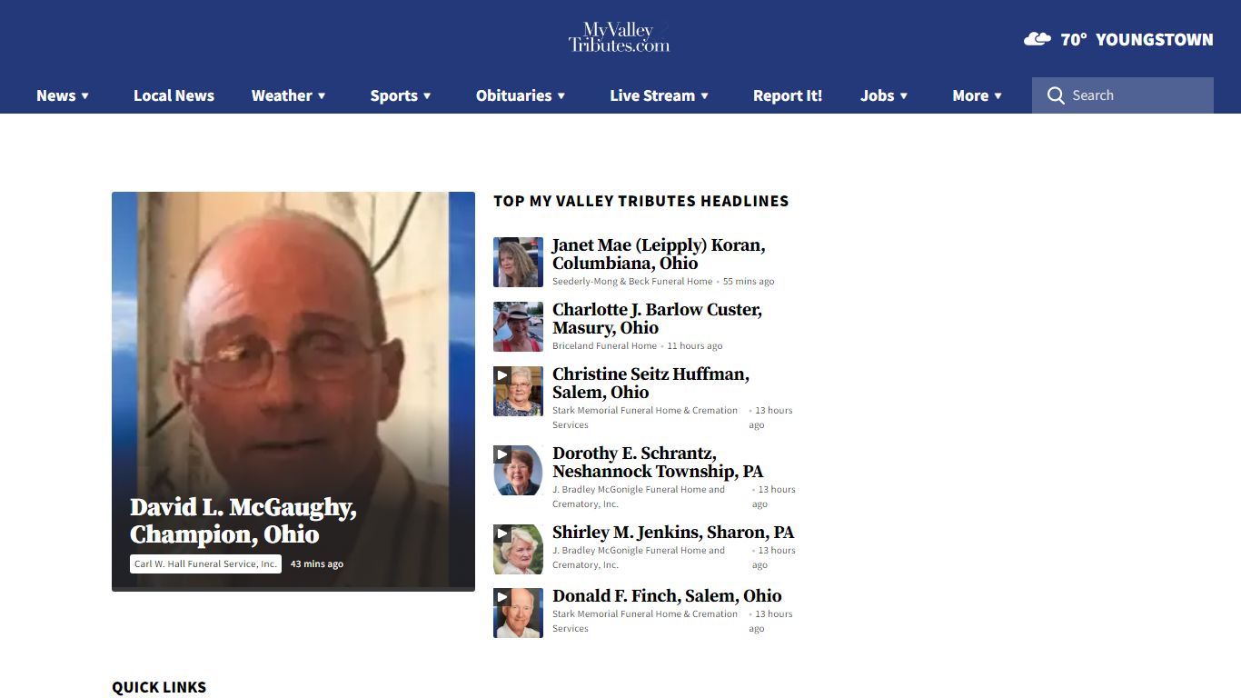 Obituaries | Youngstown, Ohio - WKBN.com